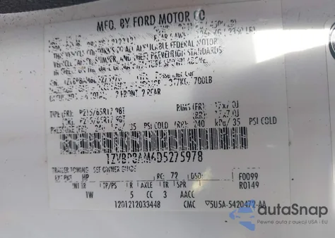2013 Ford Mustang V6 из США, поврежденный, VIN 1ZVBP8AM6D5275978